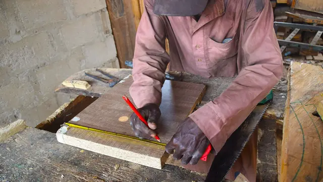 Carpentry work: Carpenter working on an item 4