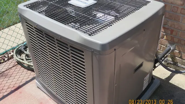 HVAC work: Condenser unit for central air conditioning